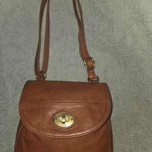 Fossil Brown Leather Crossbody Bag